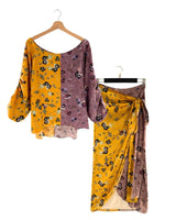 Set de blusa y falda anudada