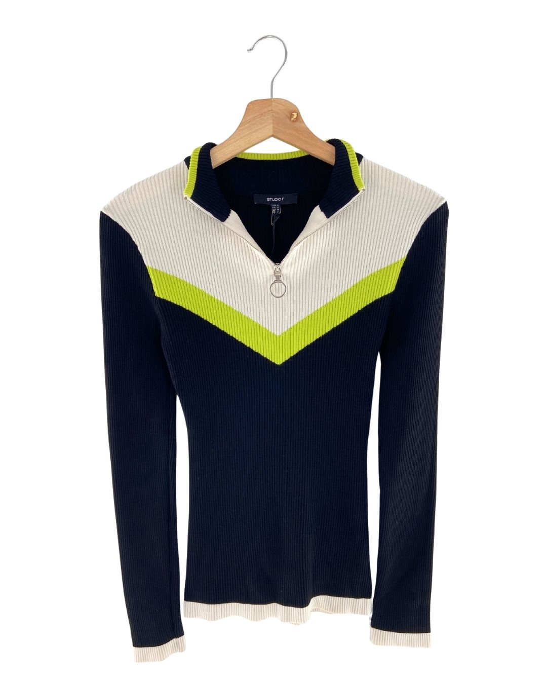 Saco canalé color block