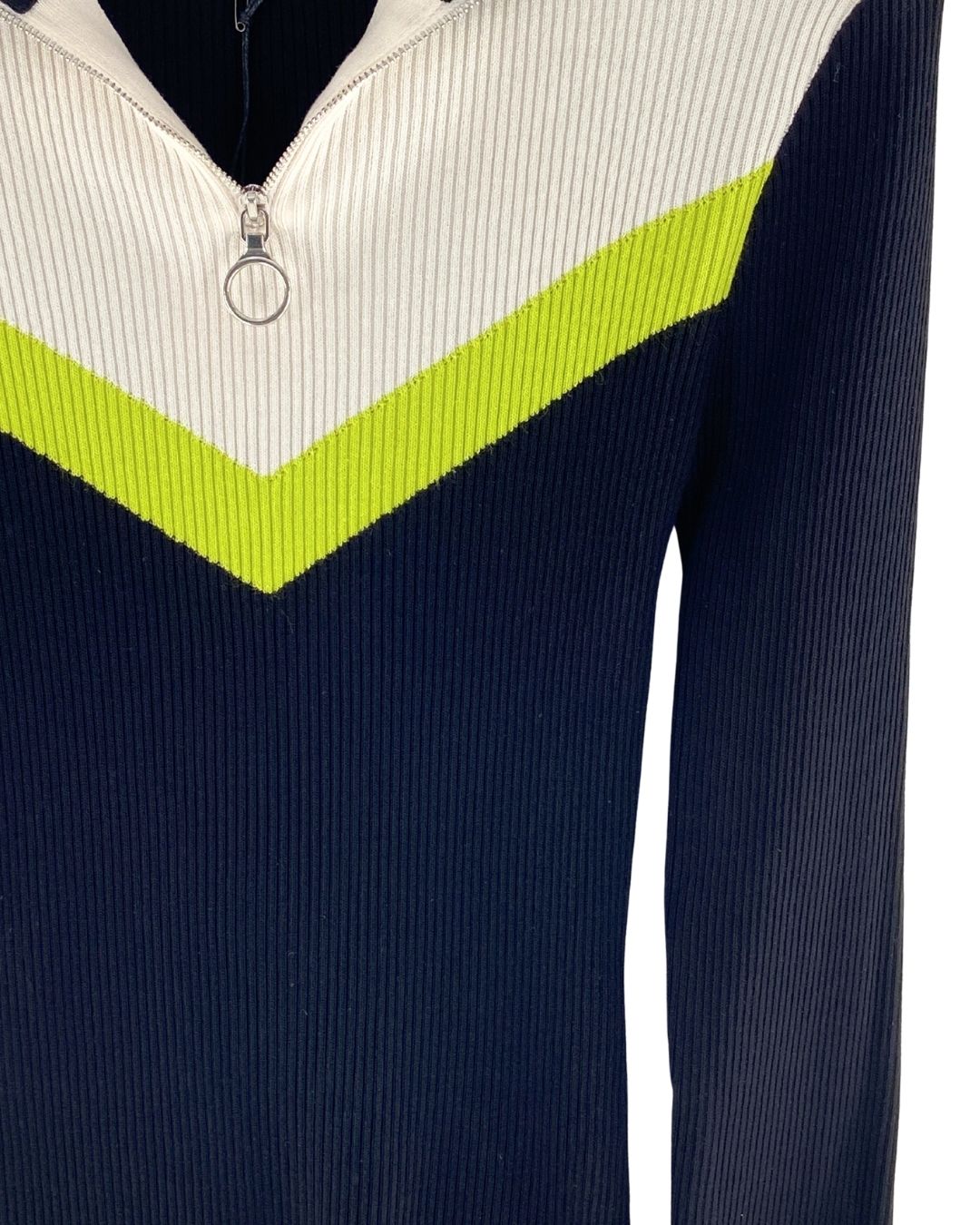 Saco canalé color block