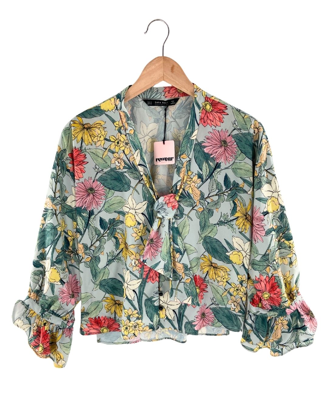 Blusa manga larga con vuelo