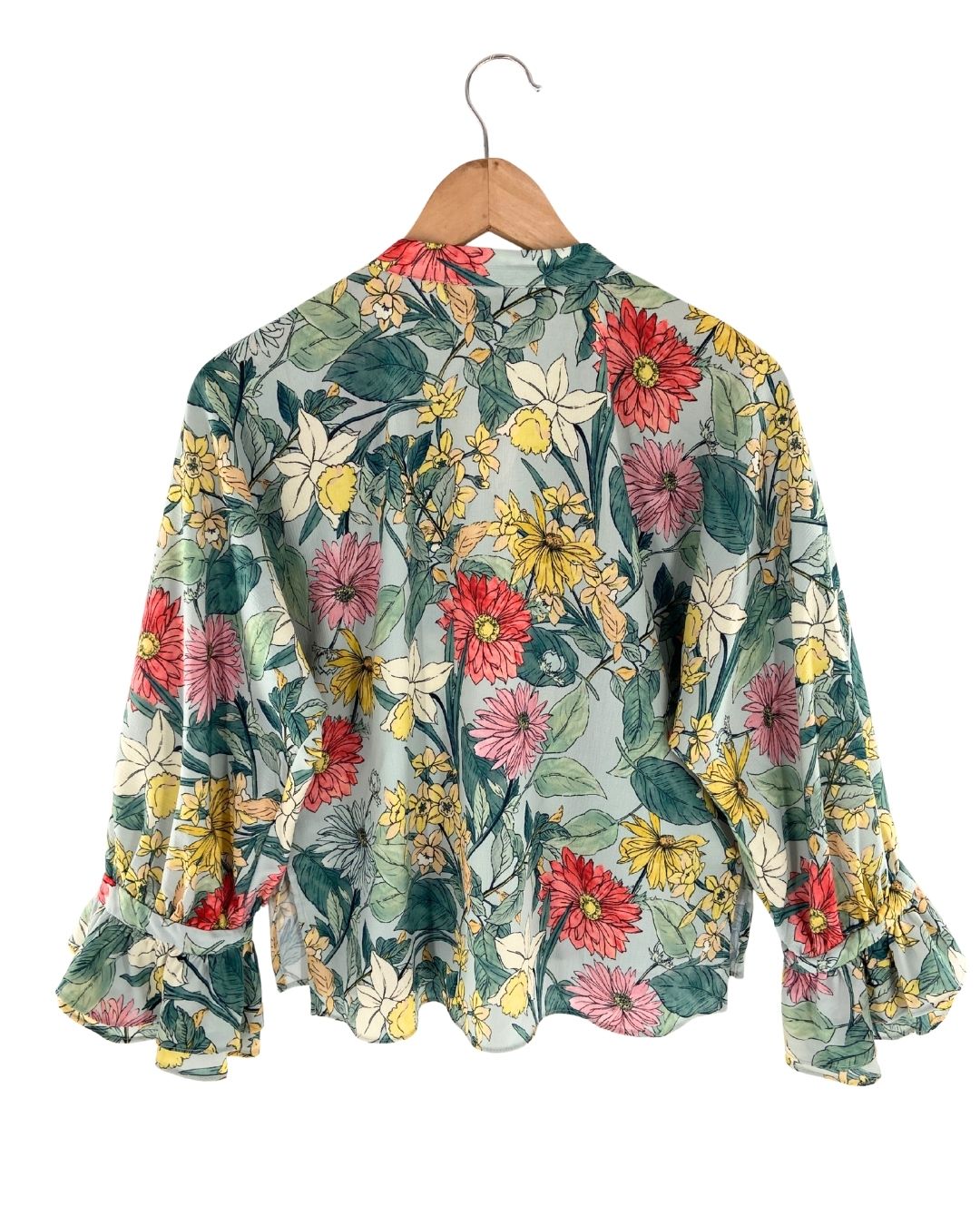 Blusa manga larga con vuelo