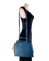 Cartera satchel con textura