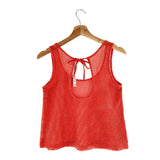 Blusa sleeveless translúcida