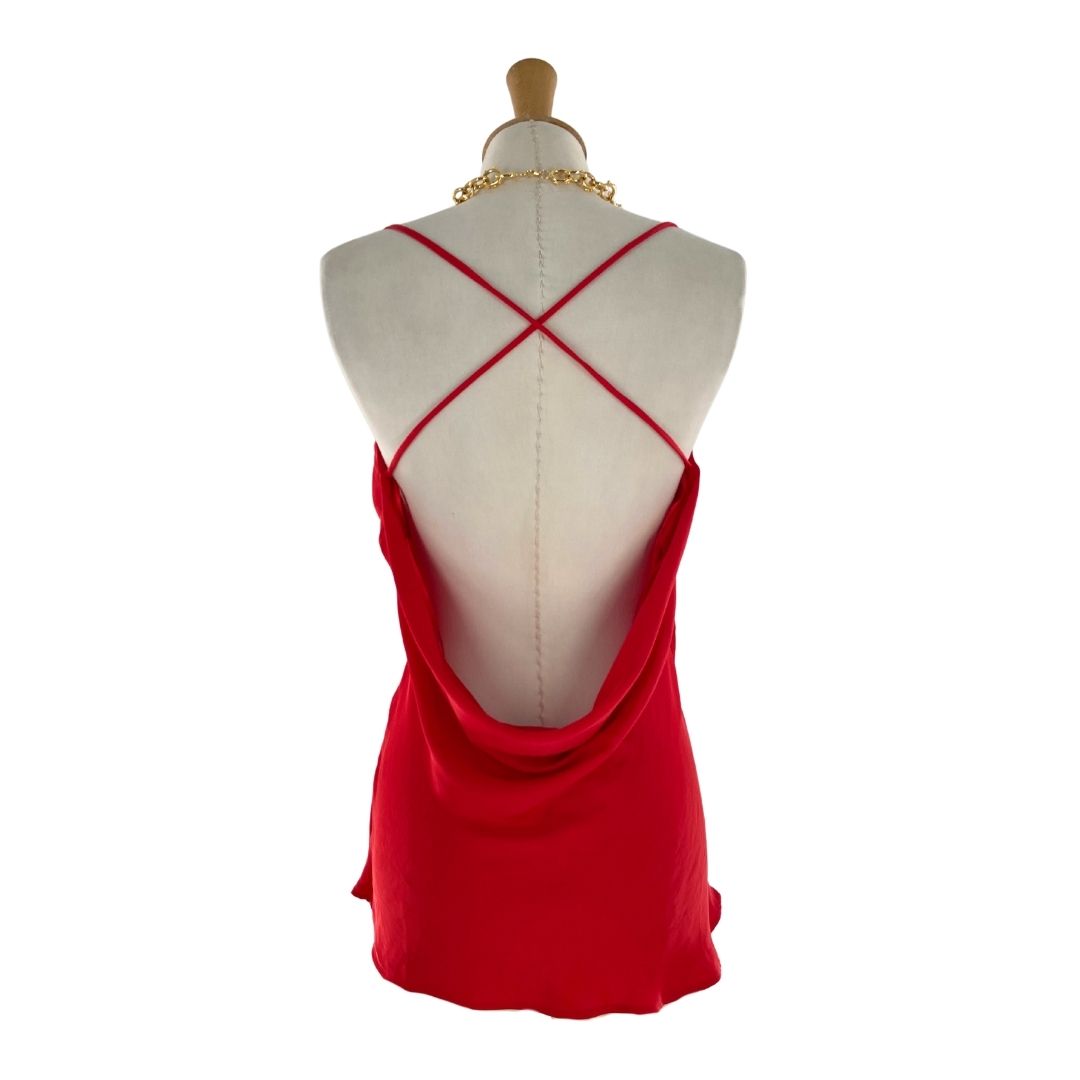 Blusa satinada tiras delgadas
