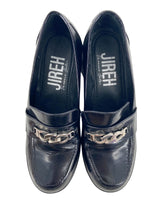 Loafers en cuero con cadena