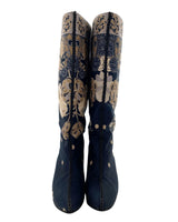 Botas caña alta print flores
