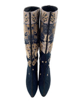 Botas caña alta print flores