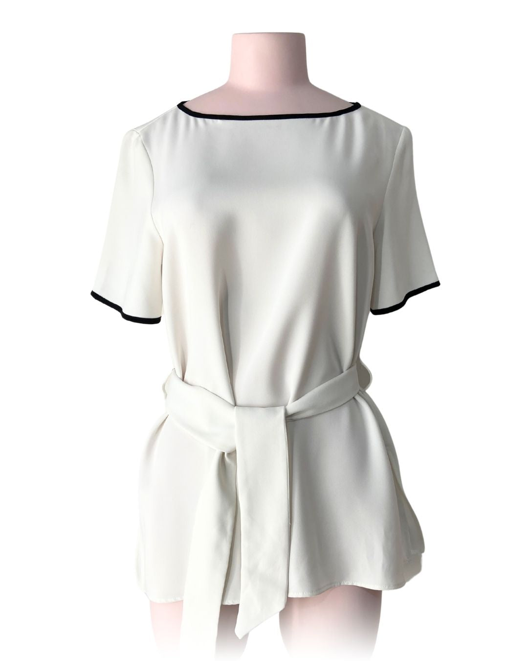 Blusa manga corta con sesgo