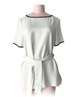 Blusa manga corta con sesgo