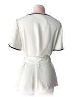 Blusa manga corta con sesgo