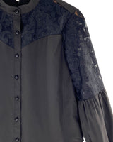 Camisa manga larga cuello mao
