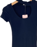 Vestido mini canalé cut out