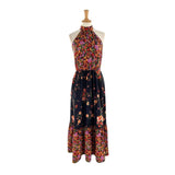 Maxi vestido cinturón anudado