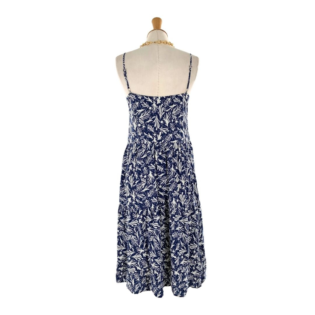 Vestido midi tiras ajustables