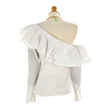 Blusa one shoulder manga larga