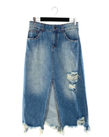 Maxi falda en denim rígido