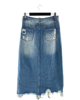 Maxi falda en denim rígido