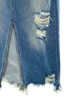 Maxi falda en denim rígido