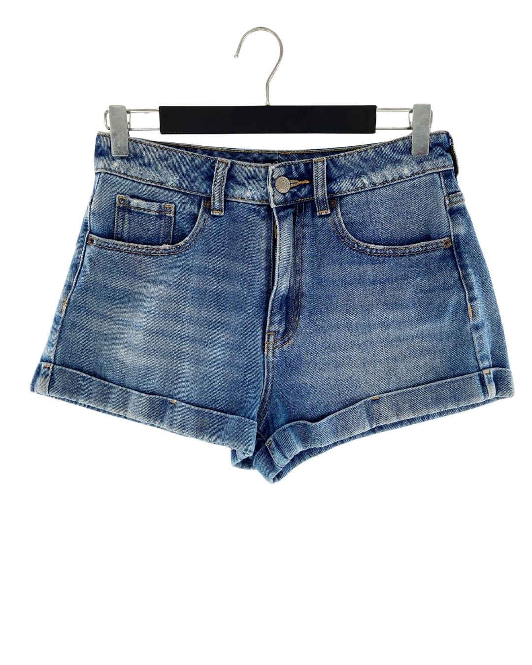 Short mom rigído mini en denim