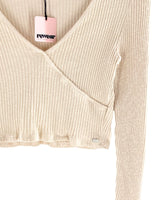 Saco crop manga larga canalé
