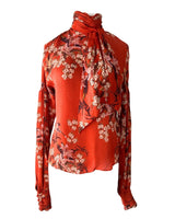 Blusa en seda print flores