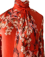 Blusa en seda print flores