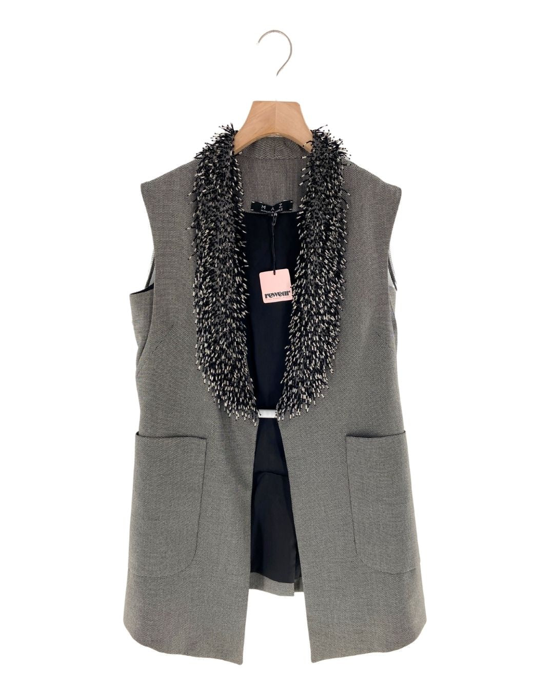 Chaleco midi con recamado