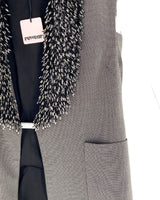 Chaleco midi con recamado