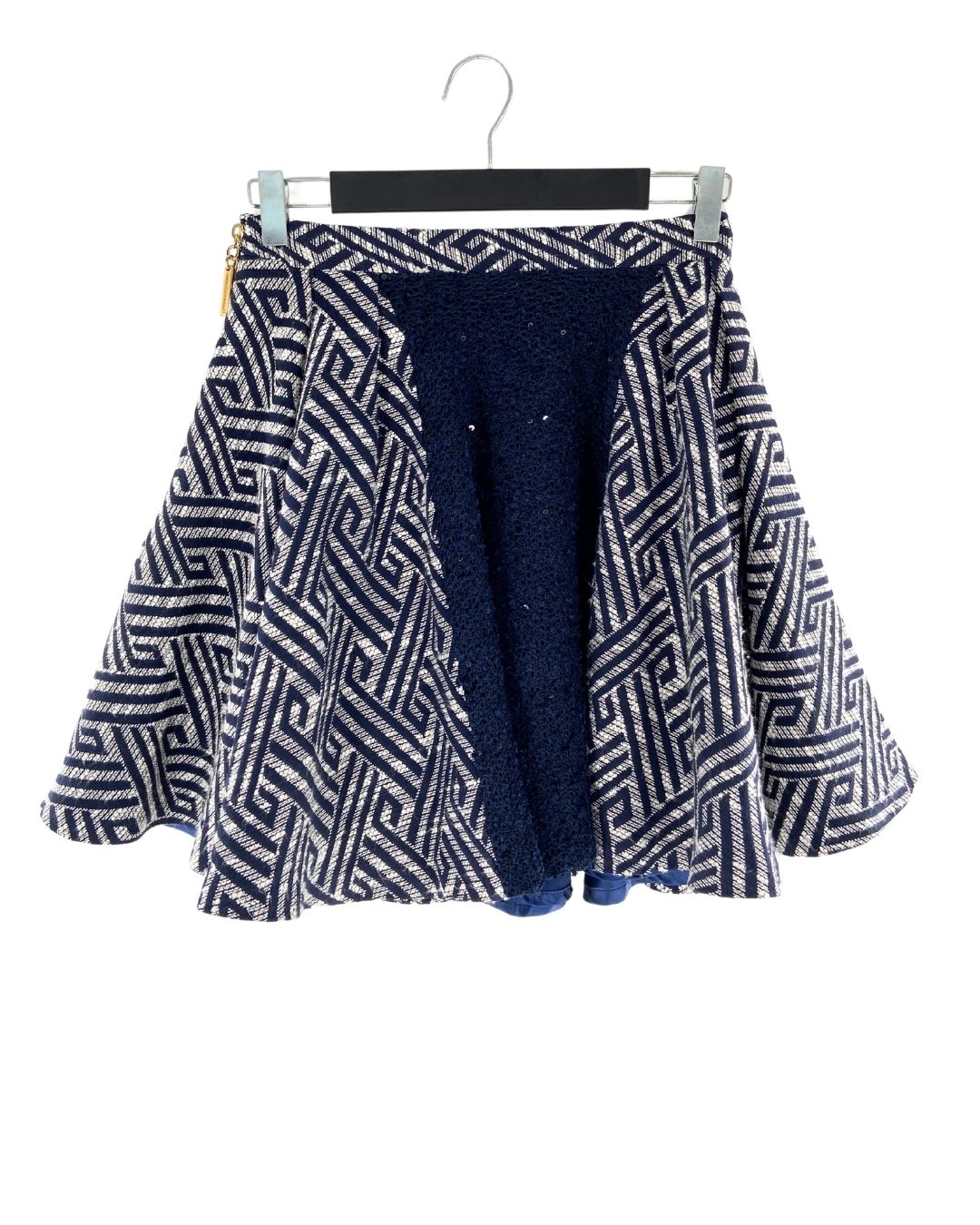 Falda midi amplia con prenses