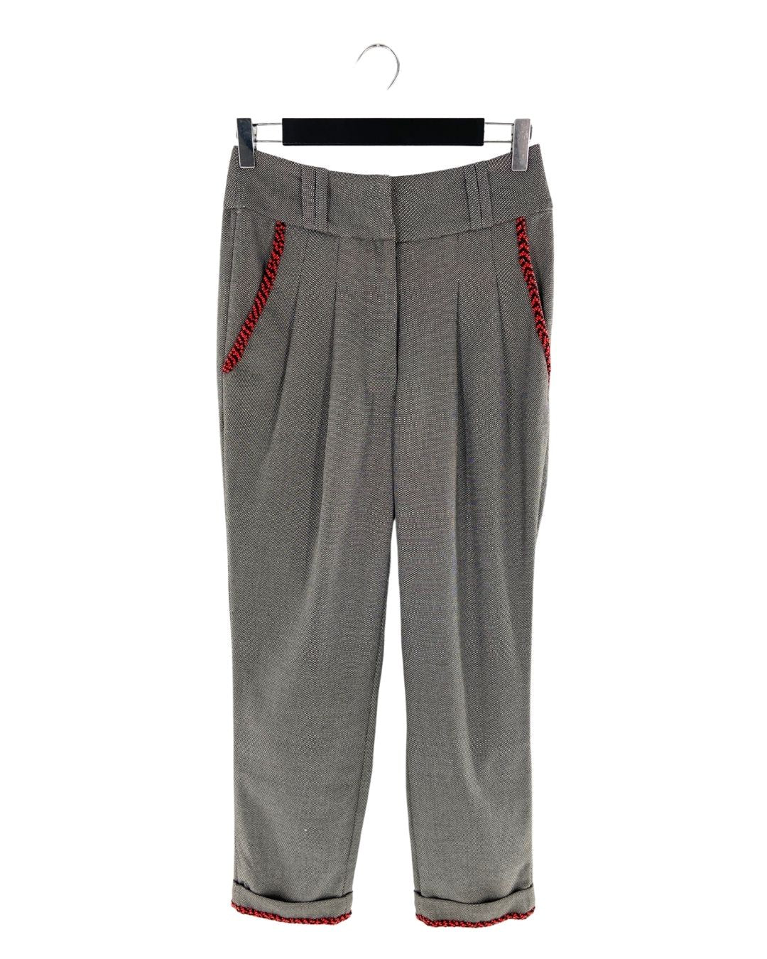Pantalón sastre con recamado