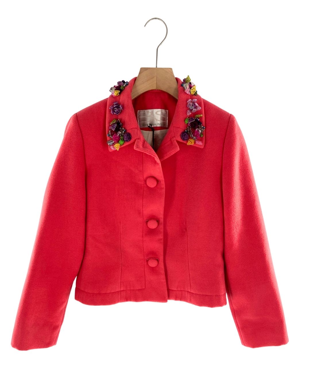 Chaqueta crop en paño