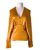 Blusa satinada manga larga