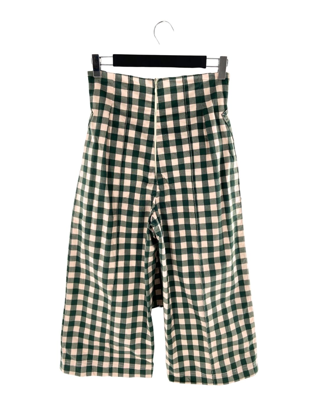 Pantalon crop print vichy