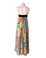 Maxi vestido de tiras plisado
