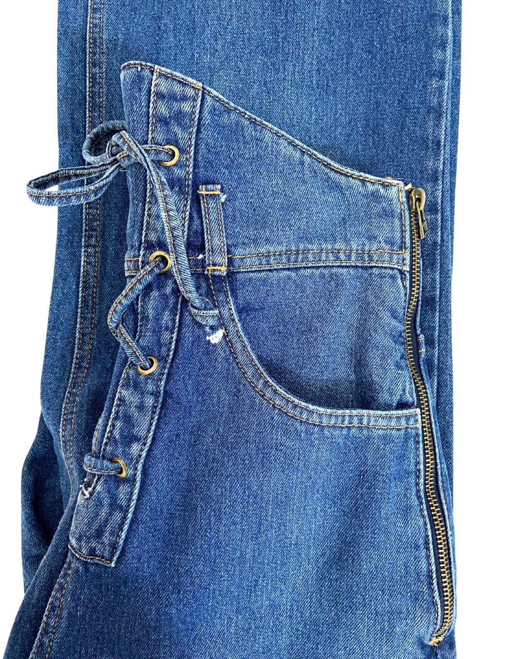 Jean wide leg lace up