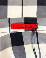 Blusa satinada wrap a cuadros