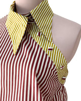 Blusa a rayas one shoulder