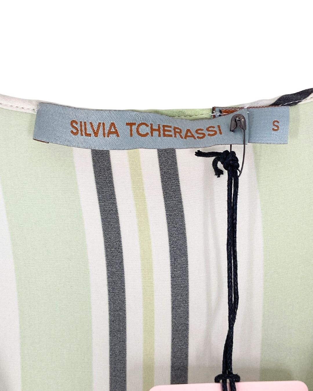 Maxi vestido en seda a rayas