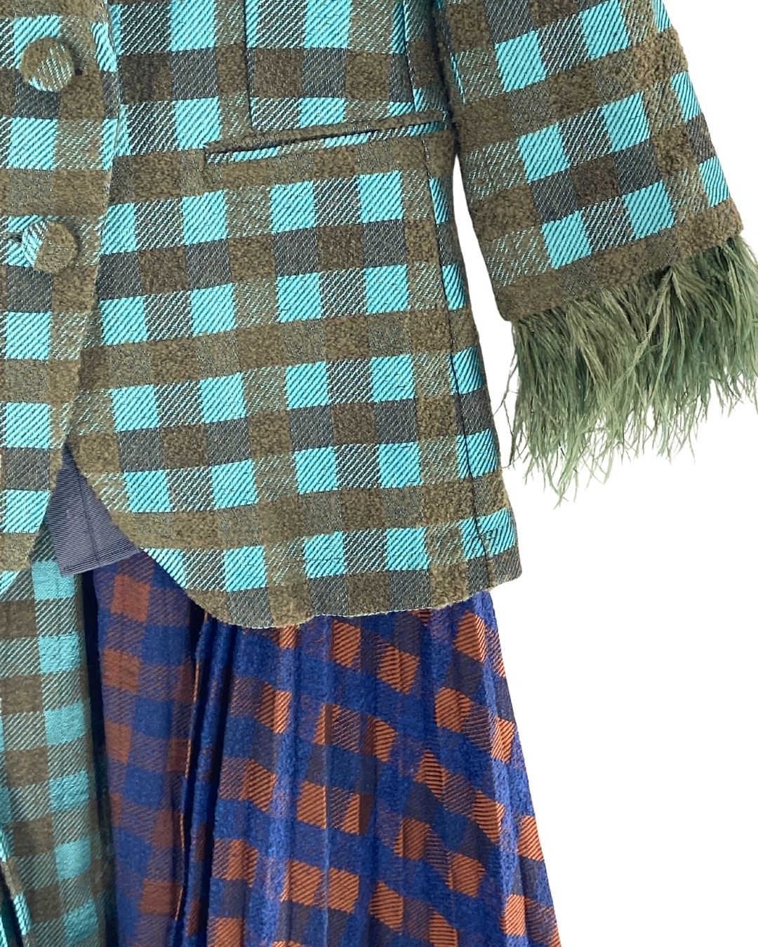 Blazer a cuadros con textura