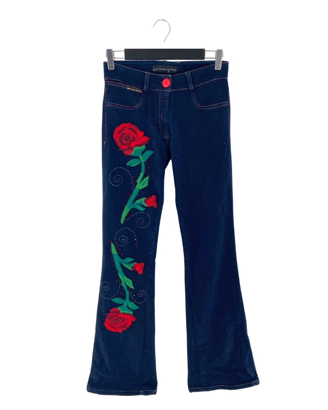 Jean flare stretch bordado