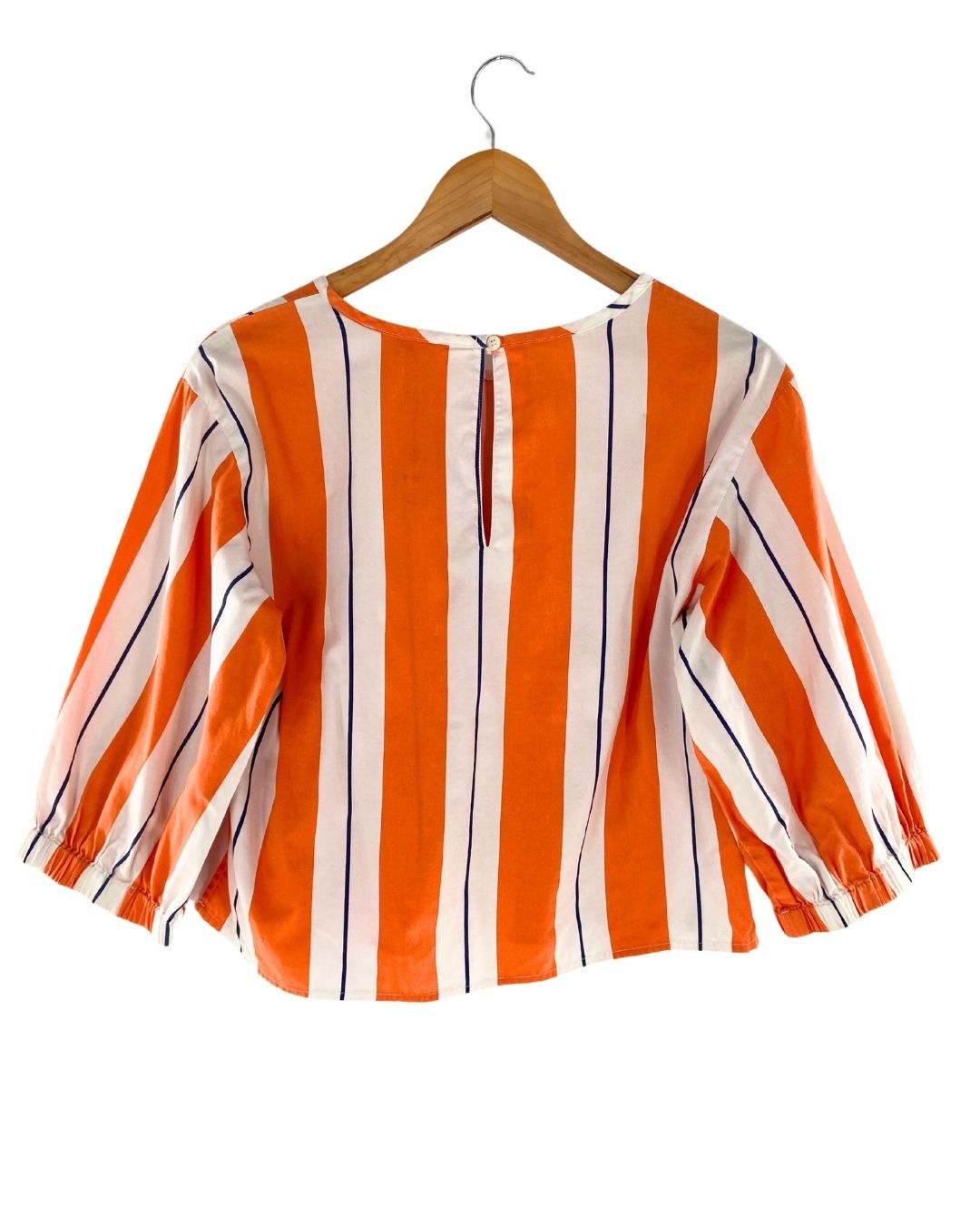 Blusa crop manga 3/4 a rayas