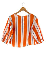 Blusa crop manga 3/4 a rayas