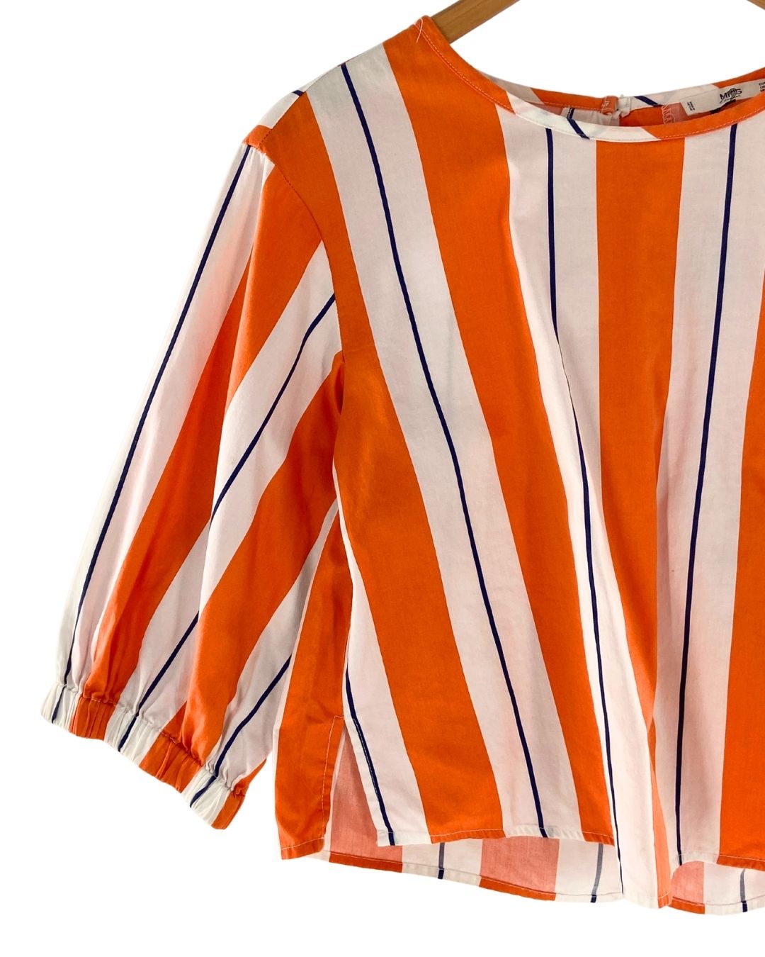 Blusa crop manga 3/4 a rayas