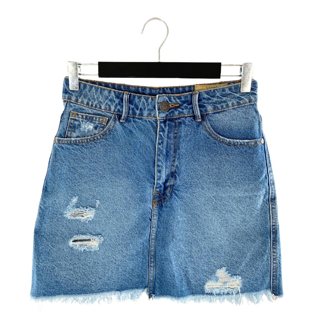 Falda mini en denim wash