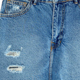 Falda mini en denim wash