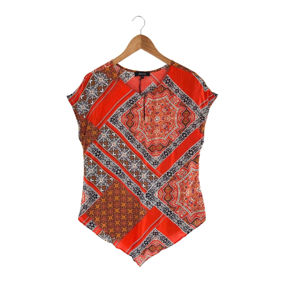 Blusa manga corta en punta