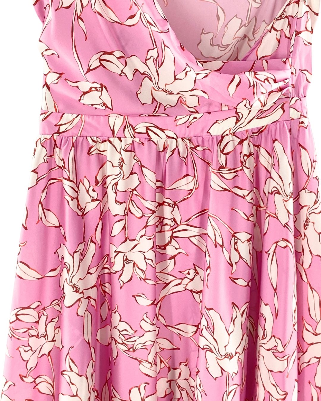 Vestido satinado print flores