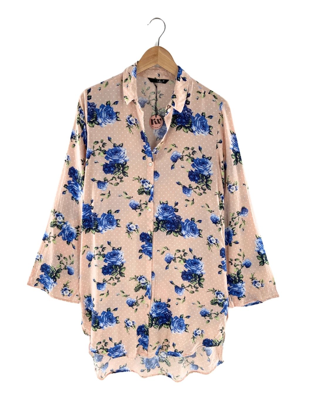Camisa print dots y flores