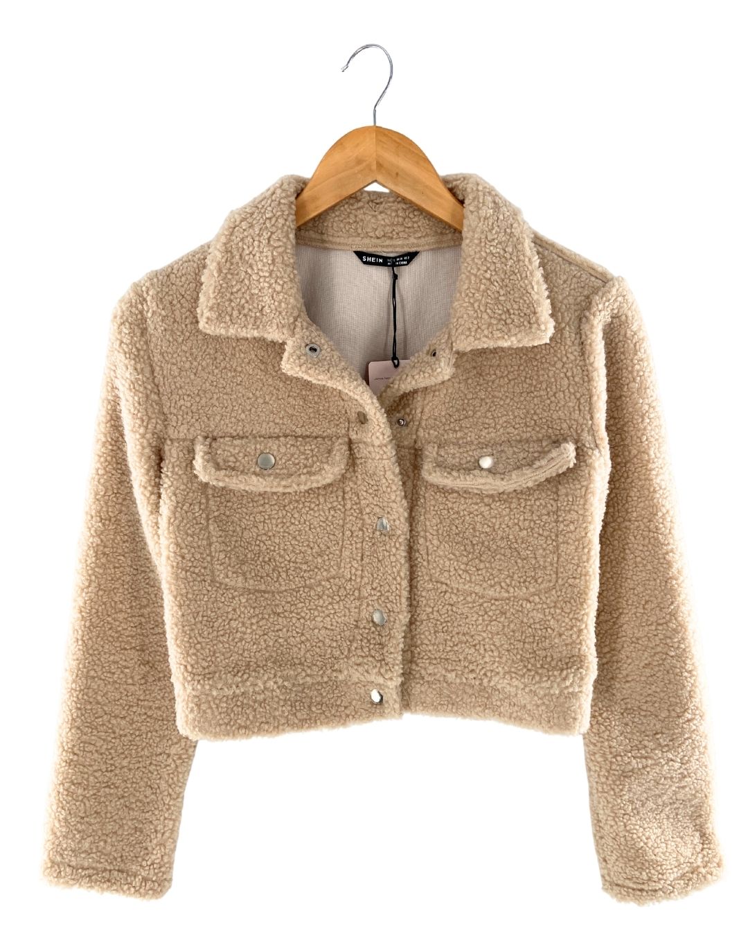 Chaqueta crop afelpada