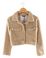 Chaqueta crop afelpada